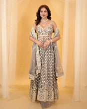 Load image into Gallery viewer, The Grey Floral Anarkali
