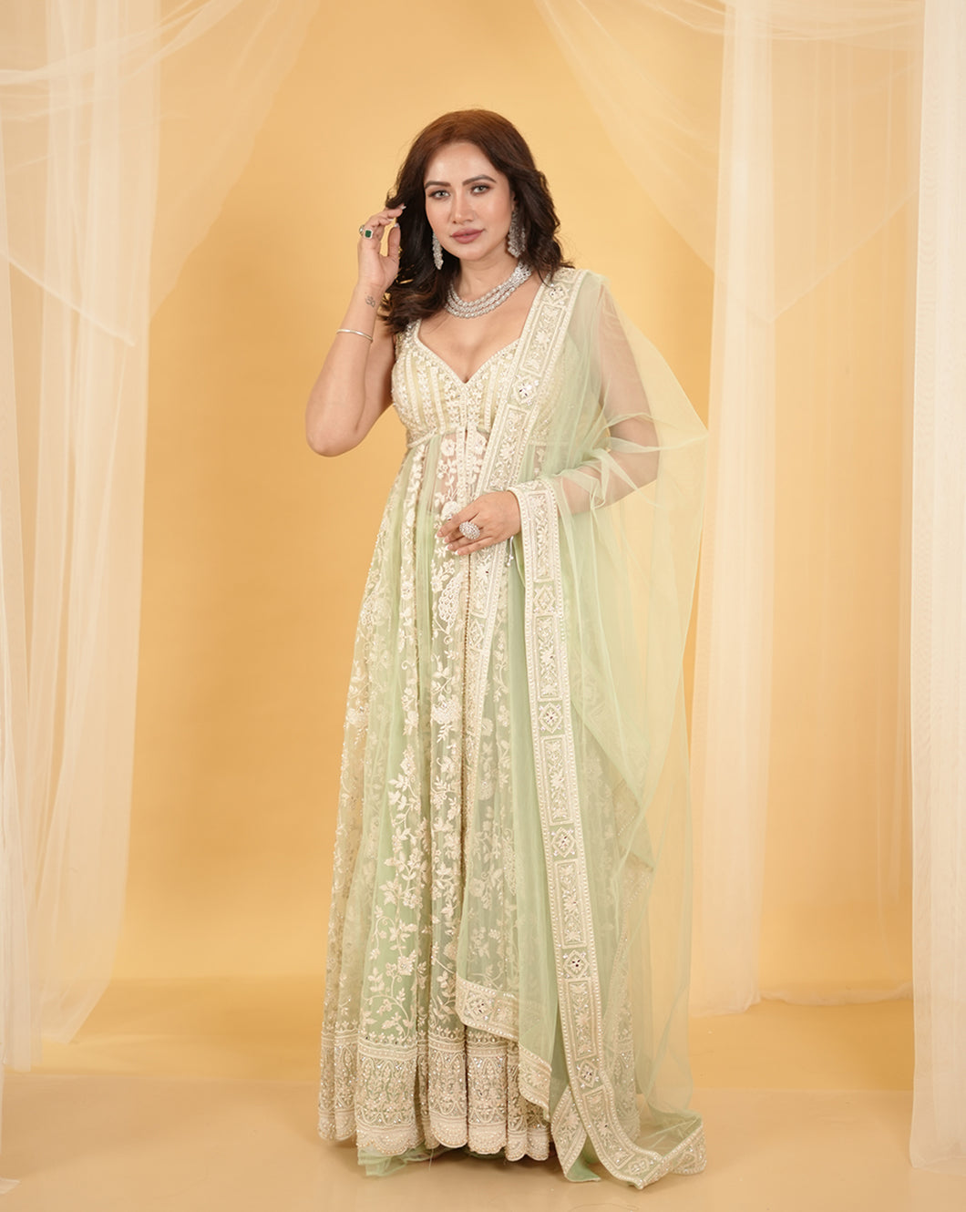 The Floral Green Anarkali