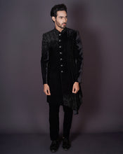 Load image into Gallery viewer, MOF Asymmetrical Black Sherwani
