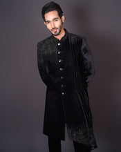 Load image into Gallery viewer, MOF Asymmetrical Black Sherwani
