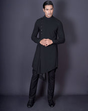 Load image into Gallery viewer, Asymmetrical Black Kurta
