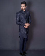 Load image into Gallery viewer, MOF Embroidered Blue Sherwani
