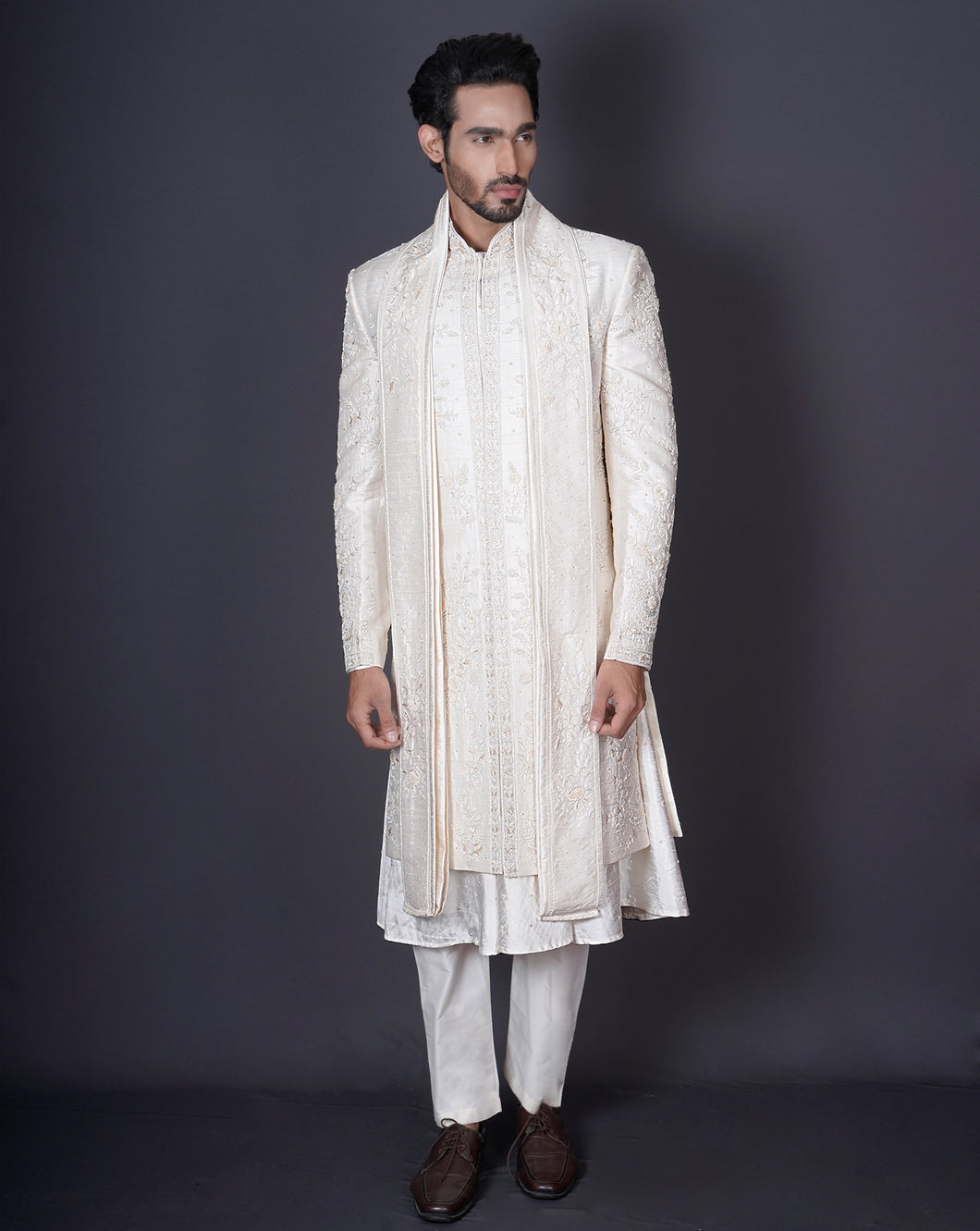 Embroidered Floral Sherwani