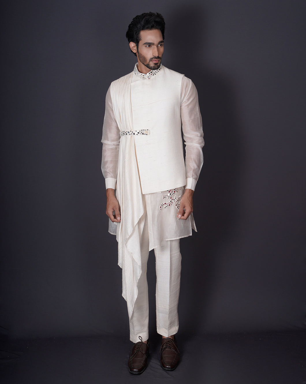 Drape Ivory Kurta Set