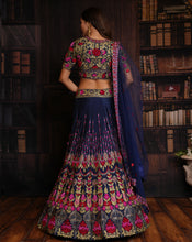 Load image into Gallery viewer, The Blue Floral Lehenga
