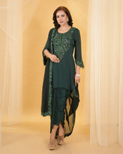 Load image into Gallery viewer, The Emerald Embroidery Dhoti Set
