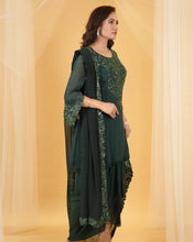 Load image into Gallery viewer, The Emerald Embroidery Dhoti Set
