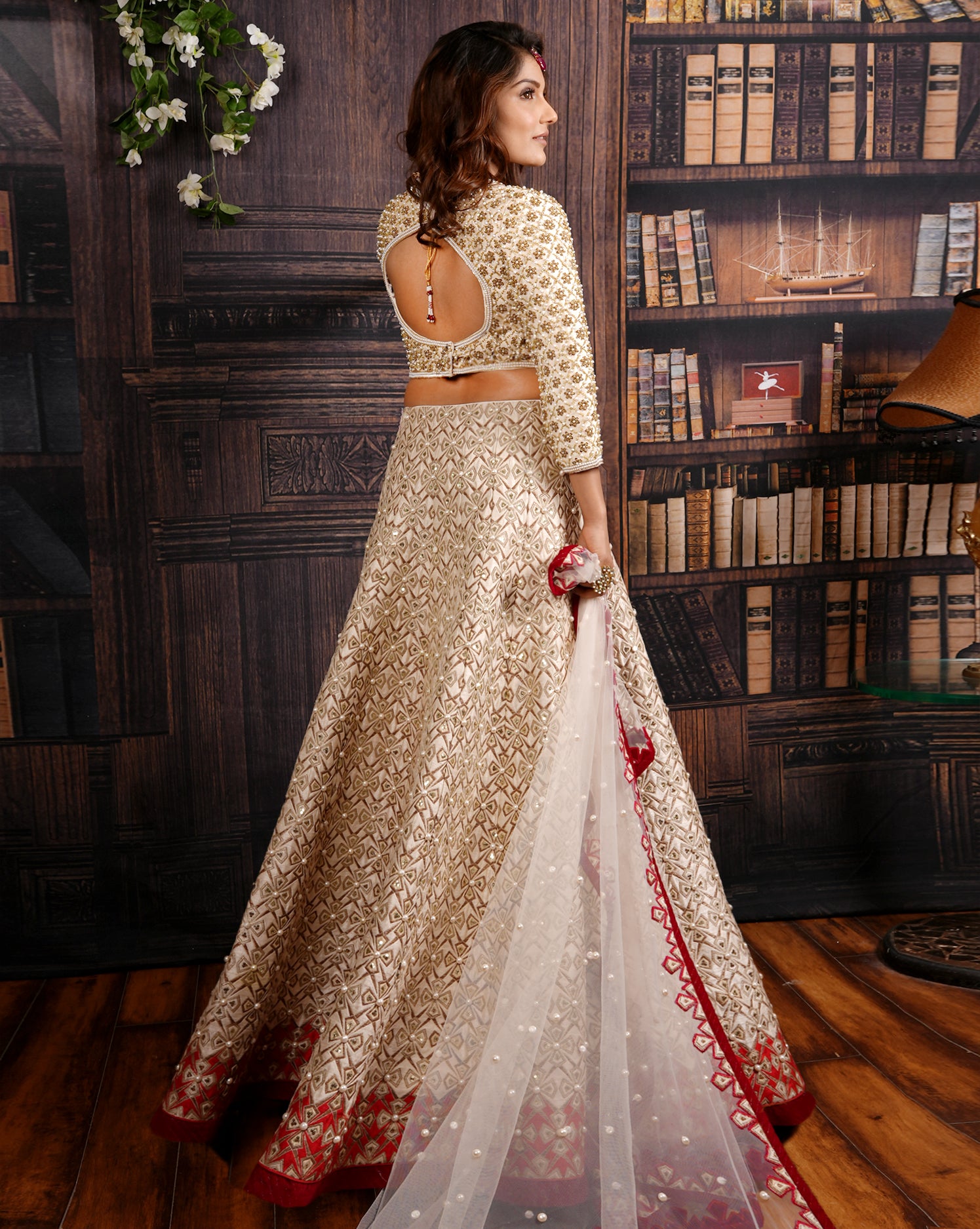 Beige Golden Heavy Pearl Designer Wedding Lehenga Choli - Indian Heavy  Anarkali Lehenga Gowns Sharara Sarees Pakistani Dresses in  USA/UK/Canada/UAE - IndiaBoulevard